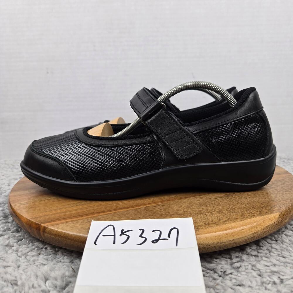 Orthofeet Womens 9.5B Oakridge Black Leather Orthopedic Comfort Mary Jane 857
